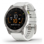 Garmin 010-02582-20 Epix Gen 2 全方位 GPS 運動智慧手錶 (銀DLC鈦合金錶面配白石矽膠錶帶)